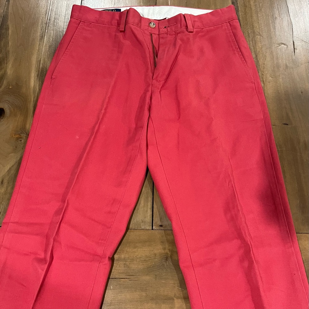 Polo Ralph Lauren Men’s Slim Fit Flat Front Chinos, Size 30x32, Nantucket Red